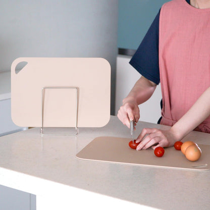 Flexible Cutting Board – Premium TPU Cutting Mat, Thick, Knife Friendly, Non-Slip, Dishwasher Safe Kitchen Prep Board, Made in Korea, Beige Large (1 Pack)