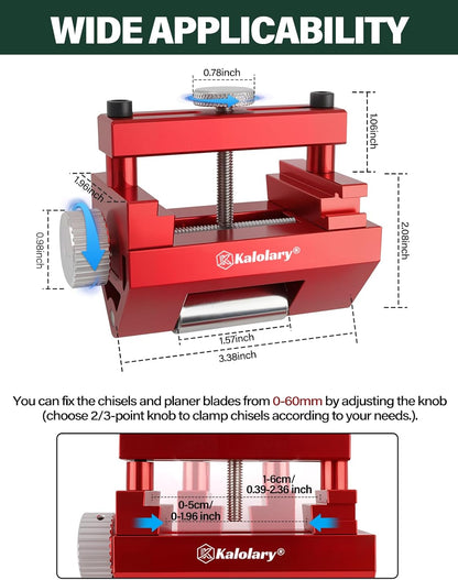Double-side Chisel Sharpening Kit, Kalolary Professional Diamond Sharpening Stones Knife Sharpener Plate with Honing Guide Protractor for Chisel Kitchen Outdoor Woodworking Tools (600/1200 Grit)
