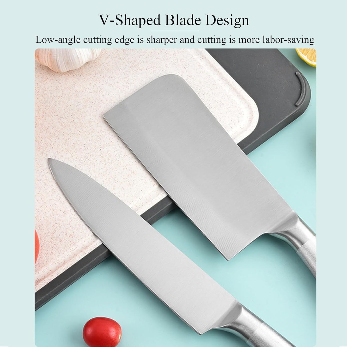 Elegant Purple 9-Piece Kitchen Knife Set with Acrylic Block,Non Stick Sharp Stainless Steel Chef Knives with Sharpener,Gift Ready Cutlery Set for Women