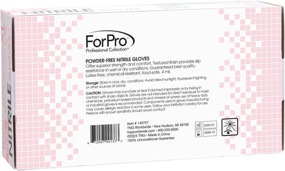 ForPro Disposable Nitrile Gloves, Chemical Resistant, Powder-Free, Latex-Free, Non-Sterile, Food Safe, 4 Mil