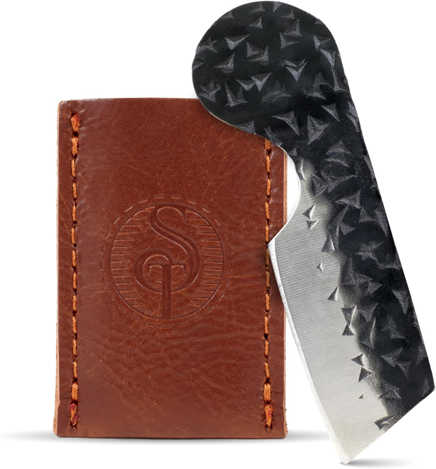Southern Trapper Mini Pocket Knife with Leather Sheaths - Pack of 2 - Fathers Day Gift - Compact EDC Knife Set for Camping, Hiking, Hunting, and Everyday Carry Gifts - Pocket Knives for Men and Women