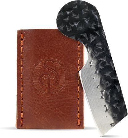 Southern Trapper Mini Pocket Knife with Leather Sheaths - Pack of 2 - Fathers Day Gift - Compact EDC Knife Set for Camping, Hiking, Hunting, and Everyday Carry Gifts - Pocket Knives for Men and Women