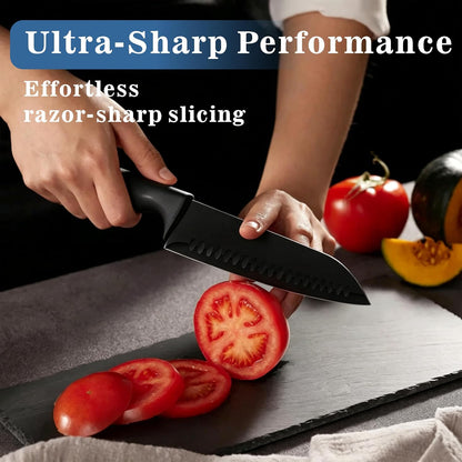Knife Set, 15 Piece Knife Block Set with Built-in Sharpener, Dishwasher Safe, Rust Resistant, Ergonomic Handle, Stainless Steel White