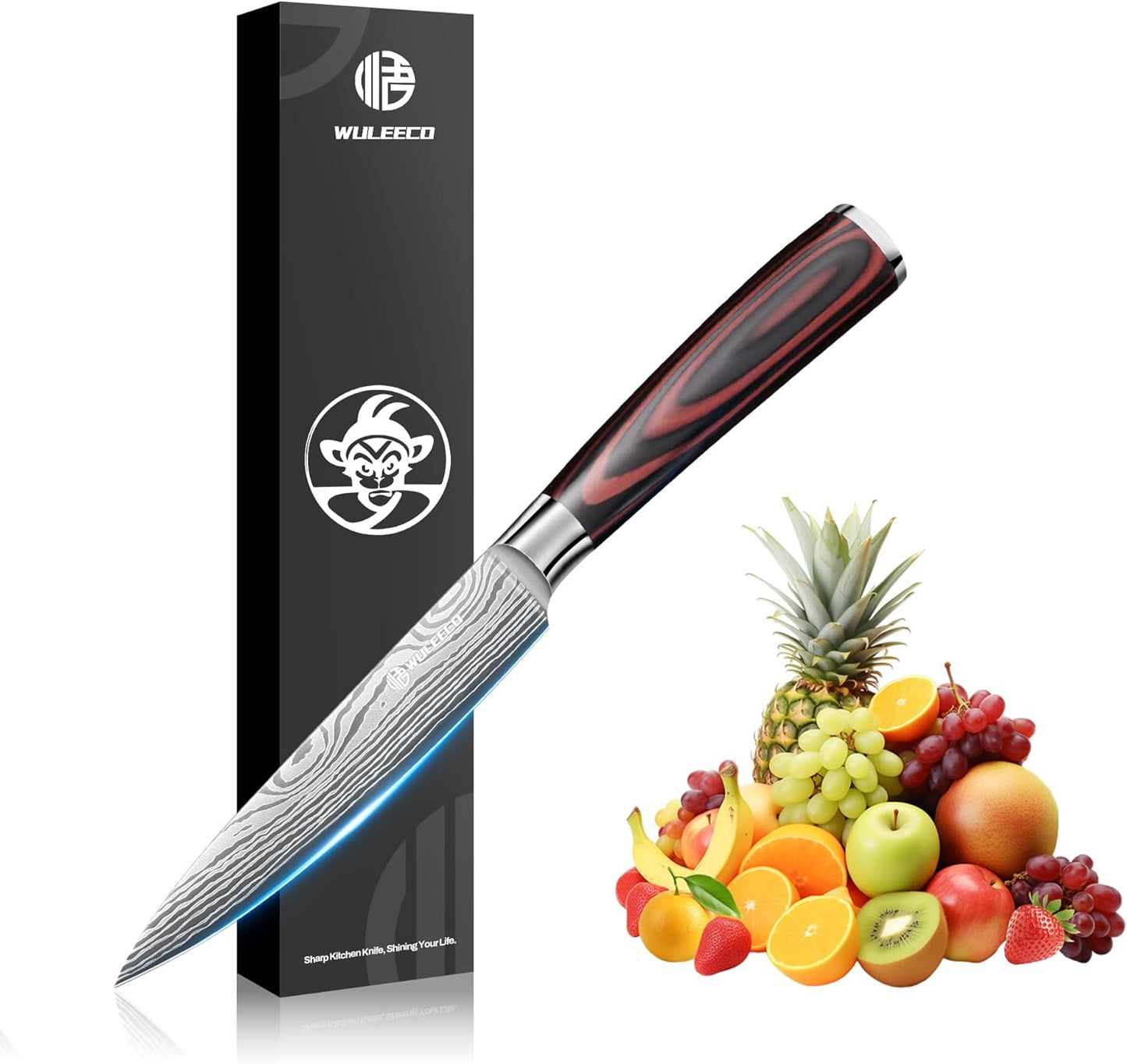 Nakiri Knife 7", High Carbon Stainless Steel Chef Knife, Ultra Sharp Cleaver Knife, Multipurpose Meat Vegetable Sharp Kitchen Knife with Ergonomic Pakkawood Handle, Gift Box Included