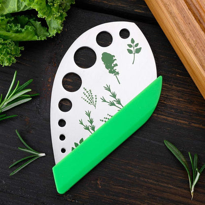 Herb Stripper Herbs Cutter Scissors Stainless Steel Leaf Remover Stripping Tool Vegetable Kitchen Gadget Tool with Protective Holder