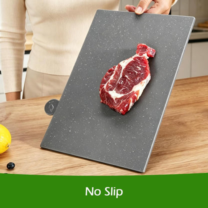 MASTERTOP Plastic Cutting Boards for Kitchen, Set of 4 Color Coded Chopping Boards with Storage Stand & Juice Grooves, Dishwasher Safe, Heat Resistant Meat and Bread Boards with Easy-Grip Handles