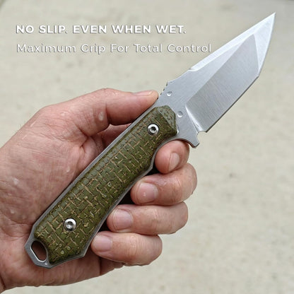 Compact Fixed Blade EDC Knife, D2 Steel Blade, Ultra Lightweight 3.6 oz, 3.5 in Full Tang Outdoor Utility Tool with Carbon Fiber Handle & Kydex Sheath for Camping Hiking Everyday Carry