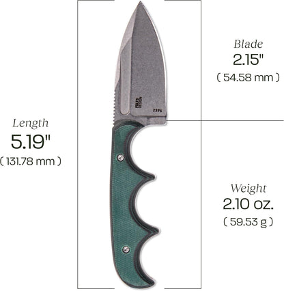 CRKT Minimalist Bowie Outdoor Survival Fixed Blade Knife with Sheath: Stainless Steel Plain Edge Blade, Micarta Handle, 2387