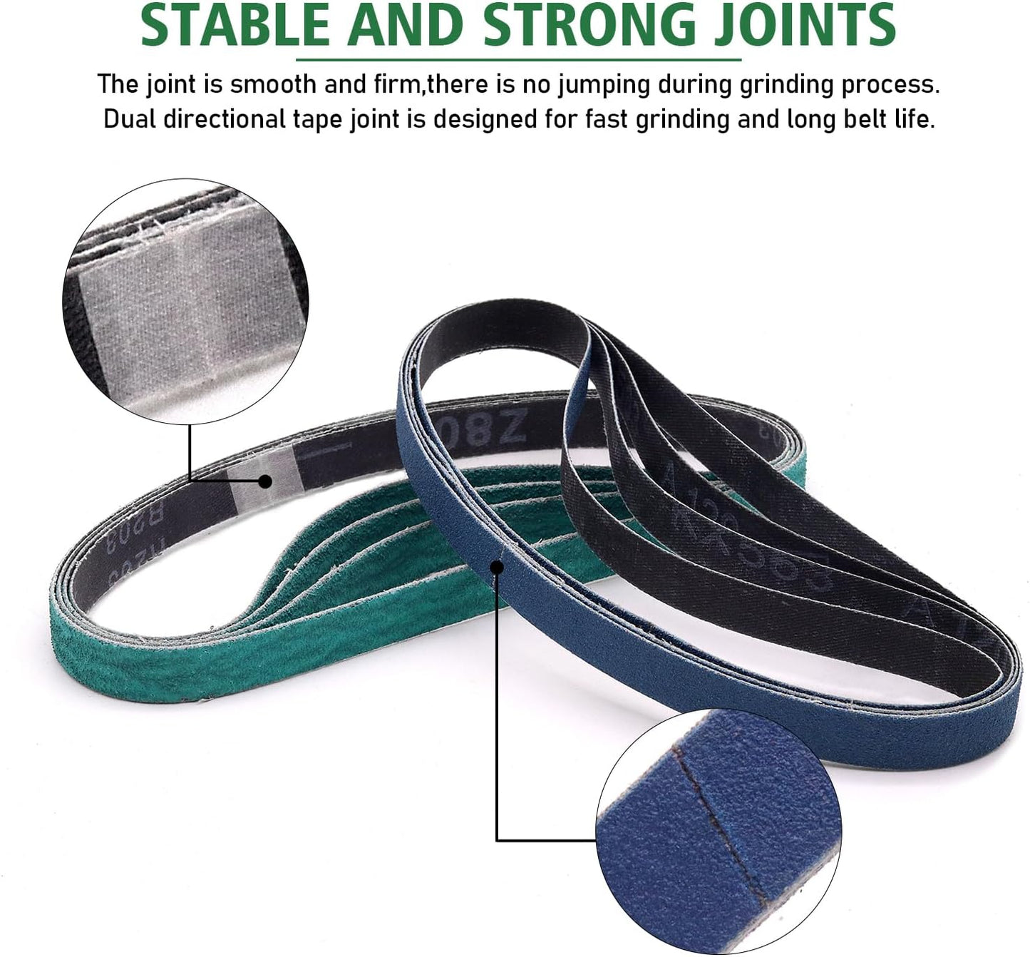 1 x 18 Inch Sanding Belts,Knife Sharpening Belt Kit Fits Work Sharp Blade Grinder Attachment of Ken Onion Edition Knife & Tool Sharpener,2 PCS Each of 120, 240, 400, 600,1000 2500 Grits,12-Pack