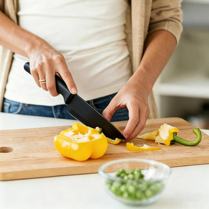Knife Set, 15 Piece Knife Block Set with Built-in Sharpener, Dishwasher Safe, Rust Resistant, Ergonomic Handle, Stainless Steel White