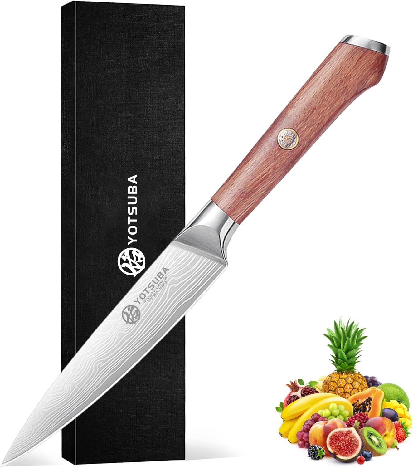 YOTSUBA Carving Knife and Fork Set, Meat Cutting Knife, Razor-Sharp German Stainless Steel Knives Fork Set with Ergonomic Wood Handle, Slicing Knives for Meats, BBQ & Vegetables