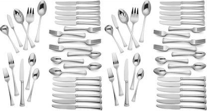 Lenox Silverware Set, Portola 12-Piece Steak Knife Flatware Set, Service For 12, Made Of 18/10 Stainless Steel, Dishwasher Safe, Home And Kitchen Utensils, Knives, Cutlery (Silver, 12 Piece)