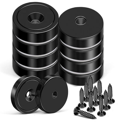 MIKEDE 12 Pack Neodymium Bar Magnets, 70LB Strong Rare Earth Mounting Magnet Heavy Duty, Rectangular Magnet with Countersunk Hole and Steel Capsule, Magnets Strips for Home, Garage - 2.36x0.53x0.2in