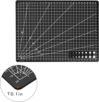 Self Healing Sewing Mat, Rotary Cutting Mat Double Sided 5-Ply Craft Cutting Board for Sewing Crafts Hobby Fabric Precision Scrapbooking Project 9inch x 12inch (A4-Black)