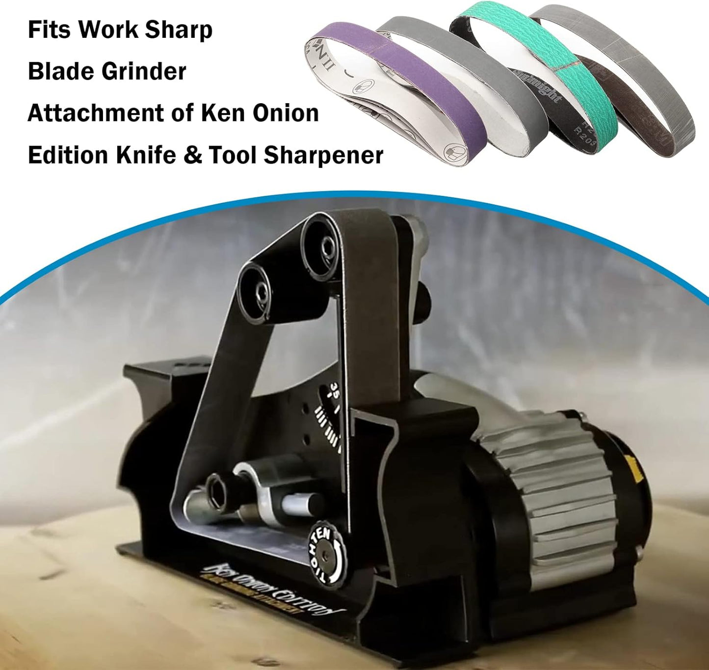 1 x 18 Inch Sanding Belts,Knife Sharpening Belt Kit Fits Work Sharp Blade Grinder Attachment of Ken Onion Edition Knife & Tool Sharpener,2 PCS Each of 120, 240, 400, 600,1000 2500 Grits,12-Pack