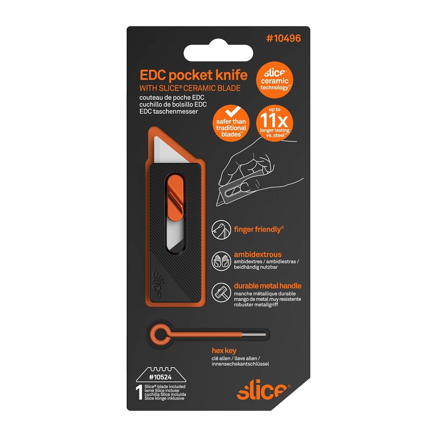 Slice Everyday Carry (EDC) Folding Knife | Heavy Duty Utility Knife | Modern Pocket Knife | Safe Ceramic Blade Lasting 11x Longer Than Metal | Compact and Convenient Box Cutter | 1 Pack
