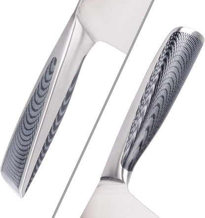 WILDMOK 3pcs Knife Set Stainless Steel Kitchen Knives Set 7inch Bone Chopper 7inch Nakiri Knife and 5inch Utility Cutter with Stainless Steel & ABS Handle, Perfect Cutlery Set Gift