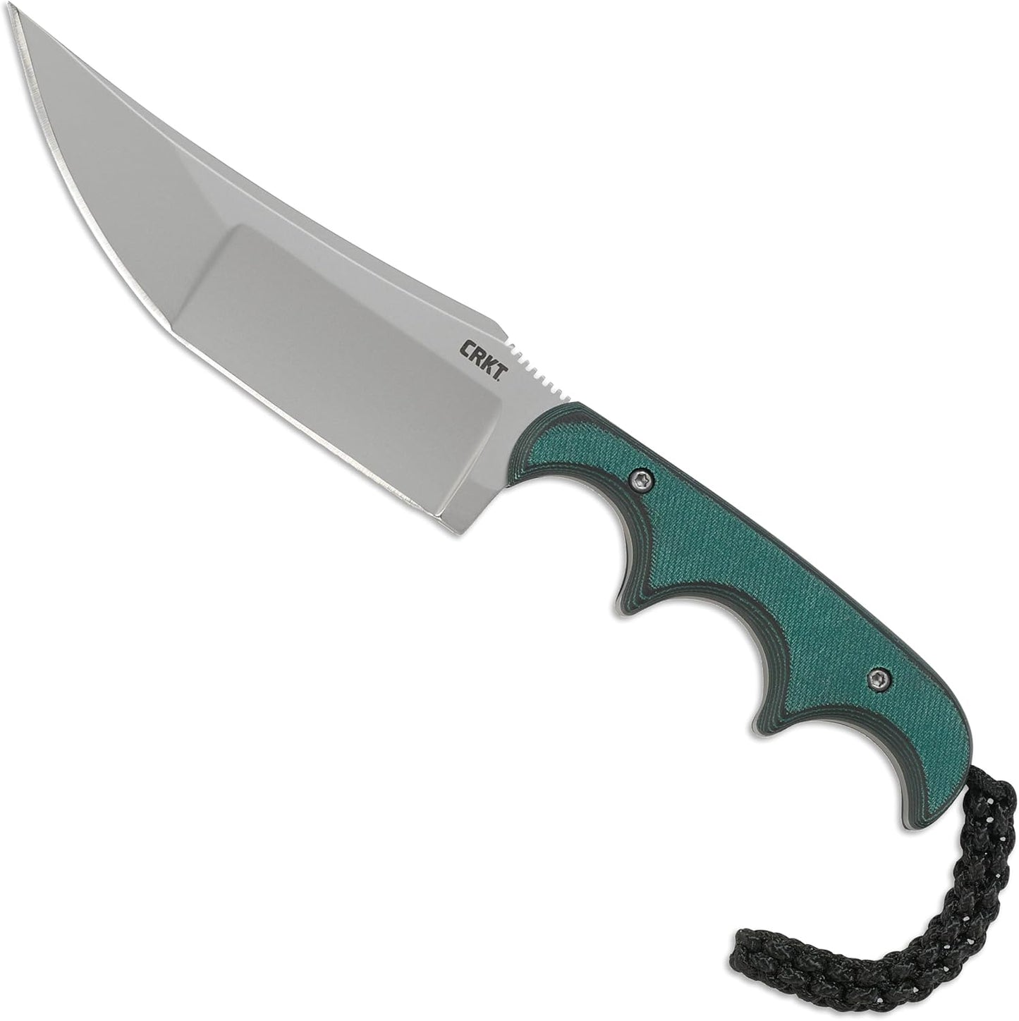 CRKT Minimalist Bowie Outdoor Survival Fixed Blade Knife with Sheath: Stainless Steel Plain Edge Blade, Micarta Handle, 2387