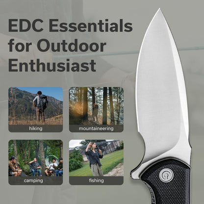 CIVIVI Folding Pocket Knife for EDC, Small Mini Praxis Knife for Men Women, 2.98" Damascus Blade Guibourtia Wood Handle, Sharp Camping Hiking Knives C18026C-DS1