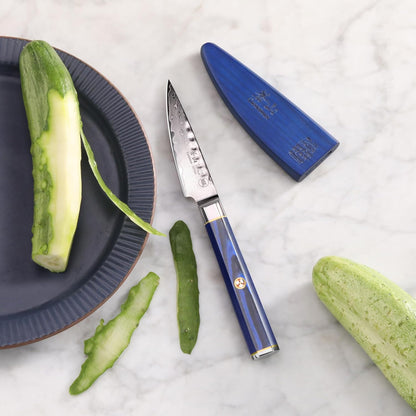 Cangshan KITA Series 3.5-Inch Paring Knife with Sheath, High Carbon X-7 Damascus Steel, 501455