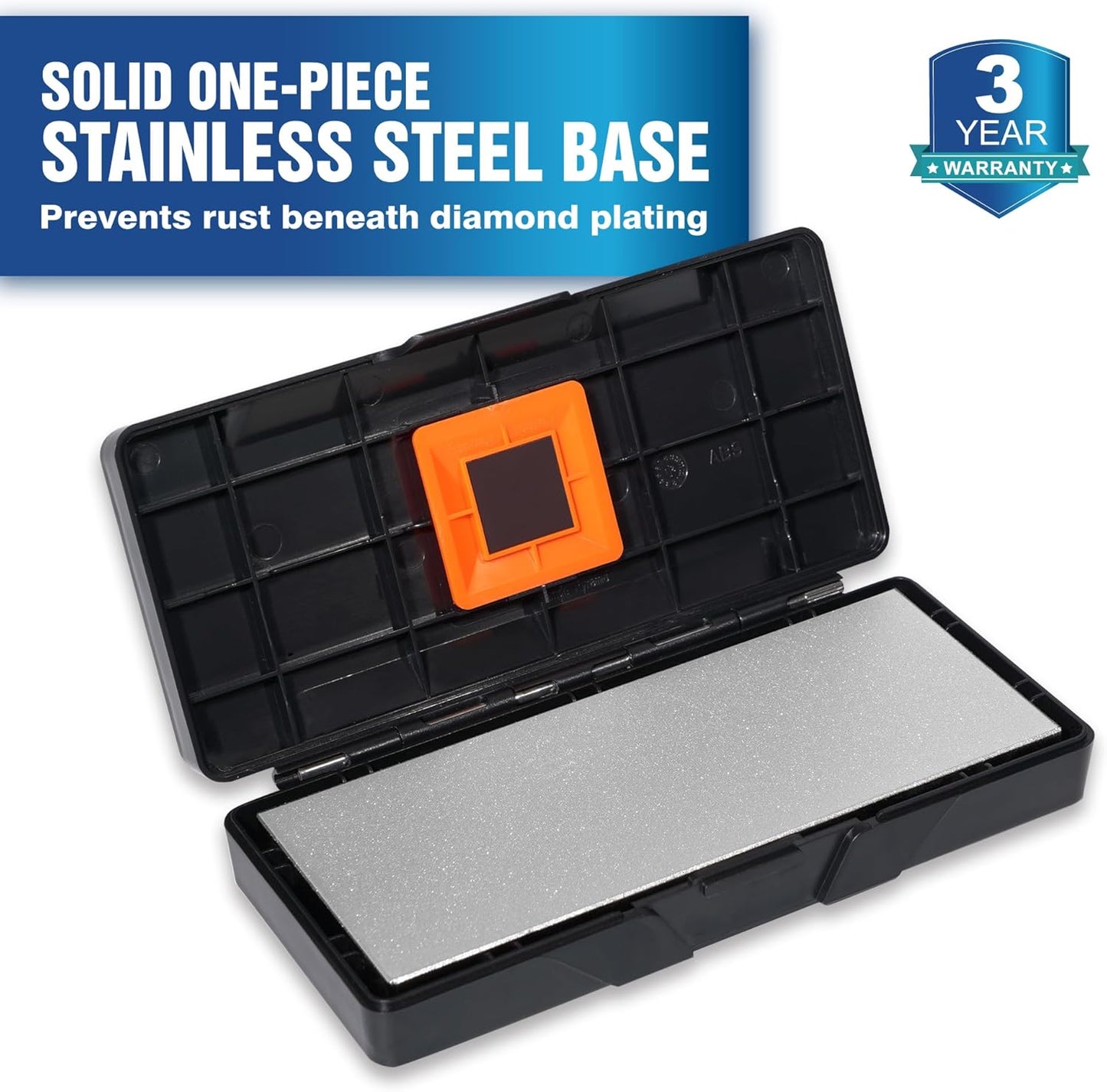 SHARPAL 162N Double-sided Diamond Sharpening Stone Whetstone Knife Sharpener |Coarse 325 / Extra Fine 1200 Grit | Storage Case with NonSlip Base & Angle Guide (8 in. x 3 in.) Fathers Day Gift