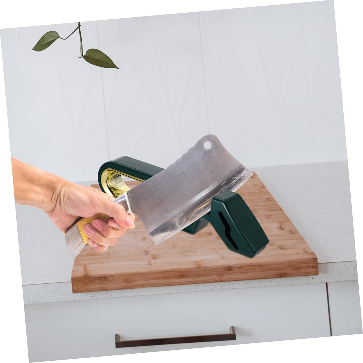 Ergonomic Handle Quick Pull Through Knife Sharpener Four Stage Kitchen Scissors Quick Sharpener