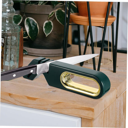 Ergonomic Handle Quick Pull Through Knife Sharpener Four Stage Kitchen Scissors Quick Sharpener