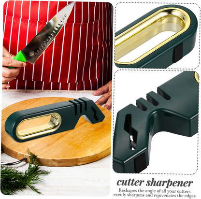 Ergonomic Handle Quick Pull Through Knife Sharpener Four Stage Kitchen Scissors Quick Sharpener