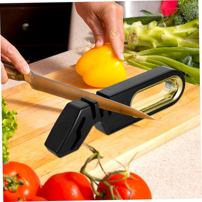 Ergonomic Handle Quick Pull Through Knife Sharpener Four Stage Kitchen Scissors Quick Sharpener