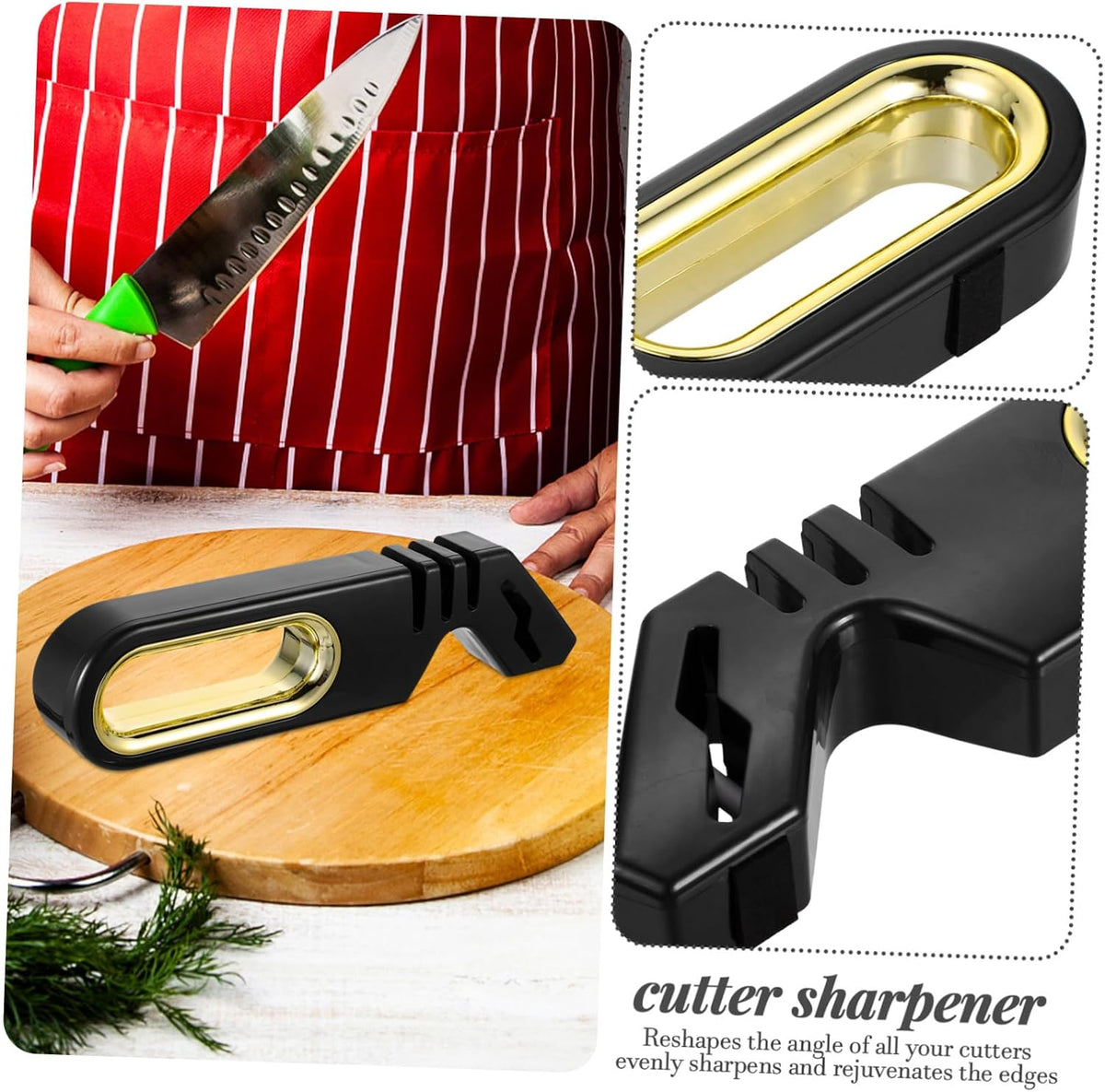 Ergonomic Handle Quick Pull Through Knife Sharpener Four Stage Kitchen Scissors Quick Sharpener