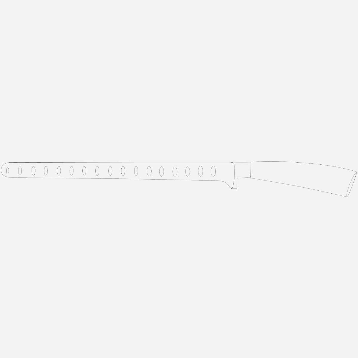 Elegance Salmon Knife, 10in Stainless Steel Blade, Red, Italy