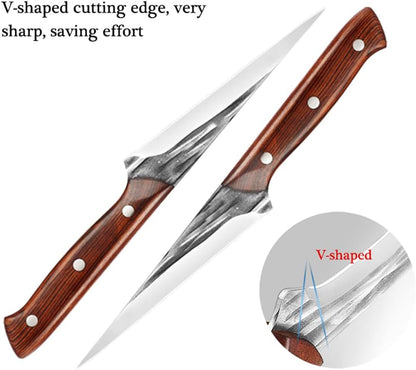 Brisket Trimming Knife,Fillet Knife for Meat,Curved Boning Knives 7 Inch, Hand Forged Meat Trimming Knife,Japanese Boning Knife Meat Butcher Knife for Fish Chincken Gift for Dad