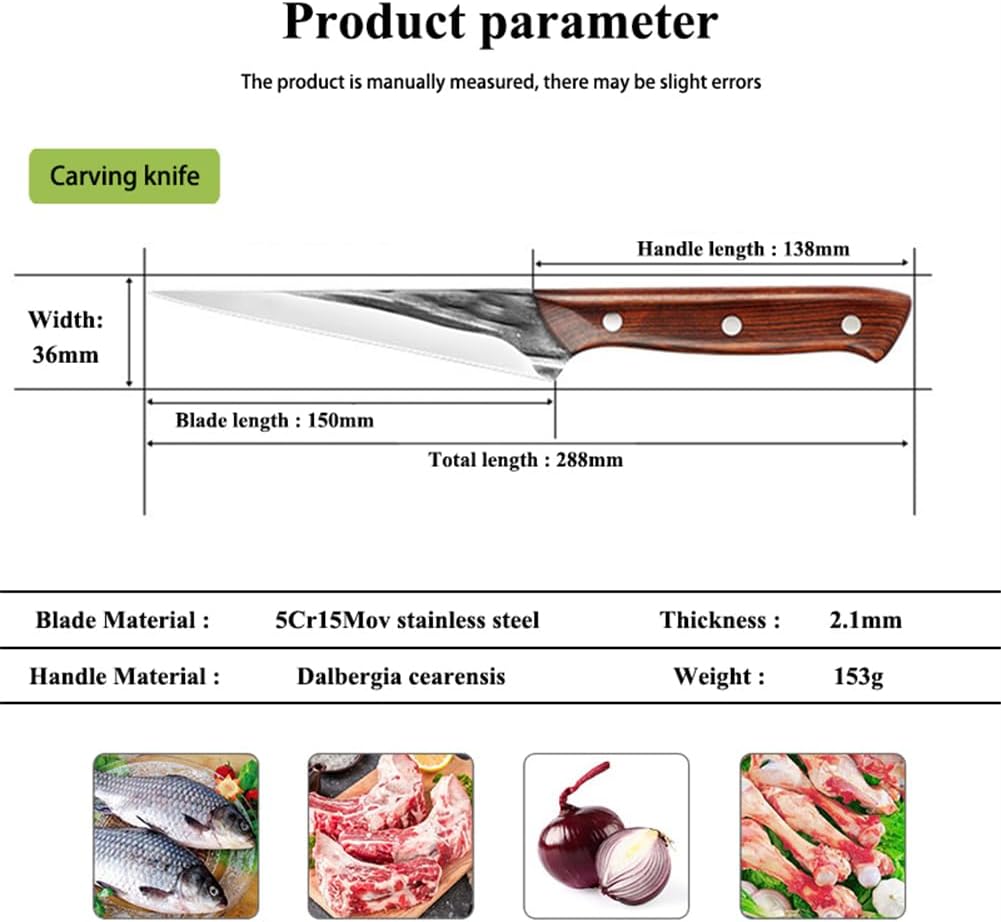 Brisket Trimming Knife,Fillet Knife for Meat,Curved Boning Knives 7 Inch, Hand Forged Meat Trimming Knife,Japanese Boning Knife Meat Butcher Knife for Fish Chincken Gift for Dad