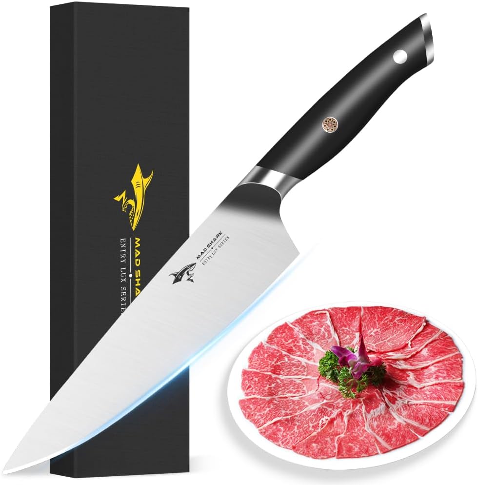 8-Inch Chef Knife - German High Carbon Stainless Steel Kitchen Knife, Professional-Grade Razor-Sharp Edge, gift for Husband Men Women(Gift Box Included)
