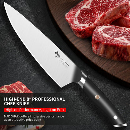 8-Inch Chef Knife - German High Carbon Stainless Steel Kitchen Knife, Professional-Grade Razor-Sharp Edge, gift for Husband Men Women(Gift Box Included)