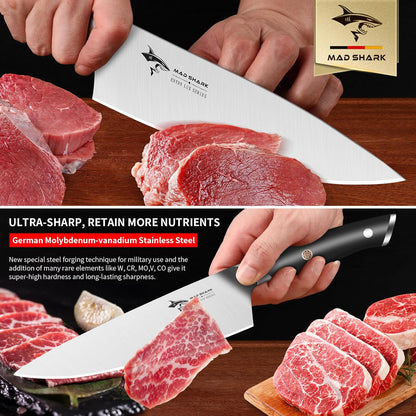 8-Inch Chef Knife - German High Carbon Stainless Steel Kitchen Knife, Professional-Grade Razor-Sharp Edge, gift for Husband Men Women(Gift Box Included)