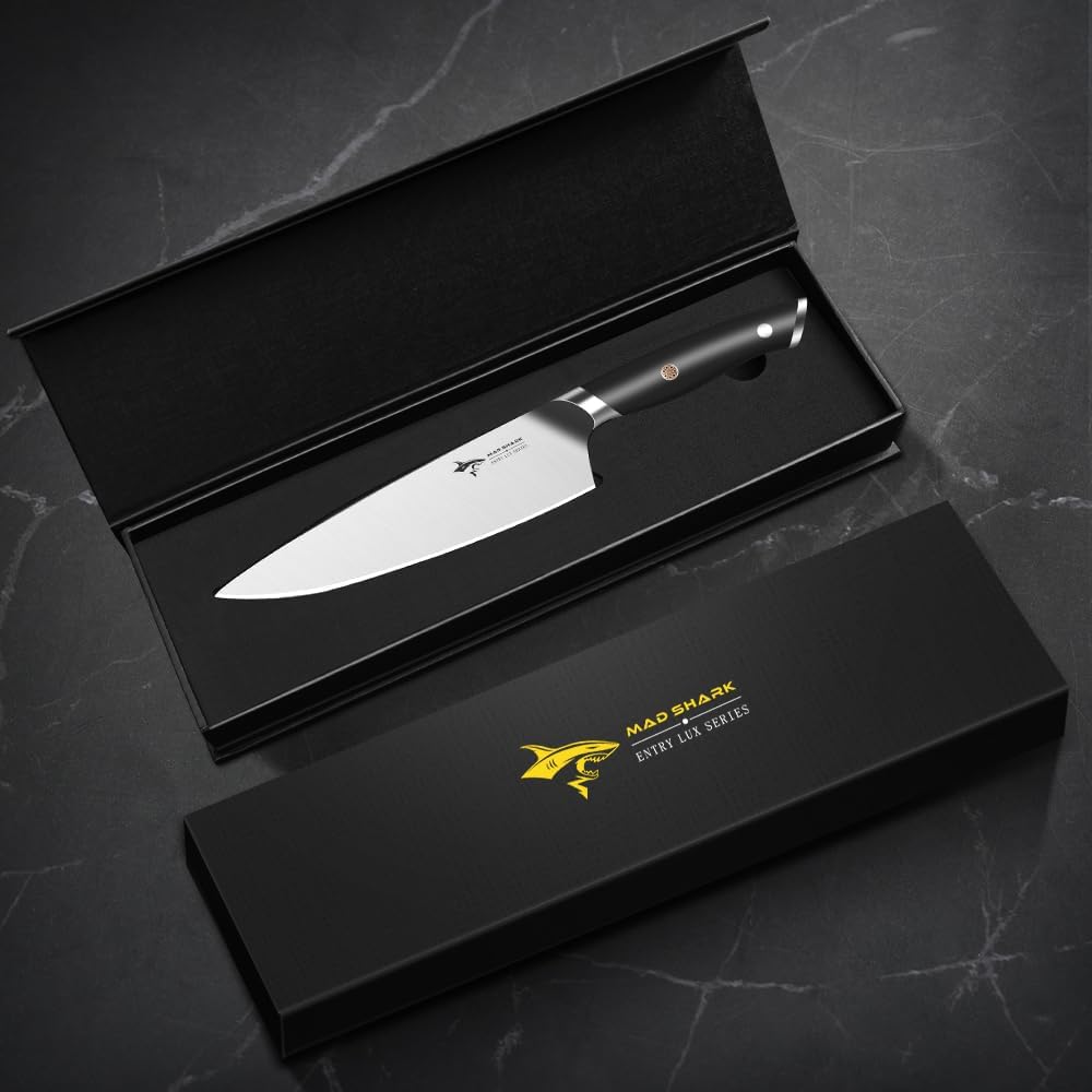 8-Inch Chef Knife - German High Carbon Stainless Steel Kitchen Knife, Professional-Grade Razor-Sharp Edge, gift for Husband Men Women(Gift Box Included)