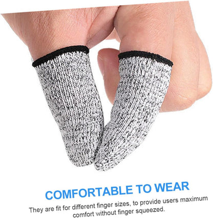 6 Pairs Cut Resistant Finger Cots for Men and Women, High-Durability Multi-Function Finger Protection Sleeves, Small Life Extender Covers for Kitchen, Crafting, and Industrial Use