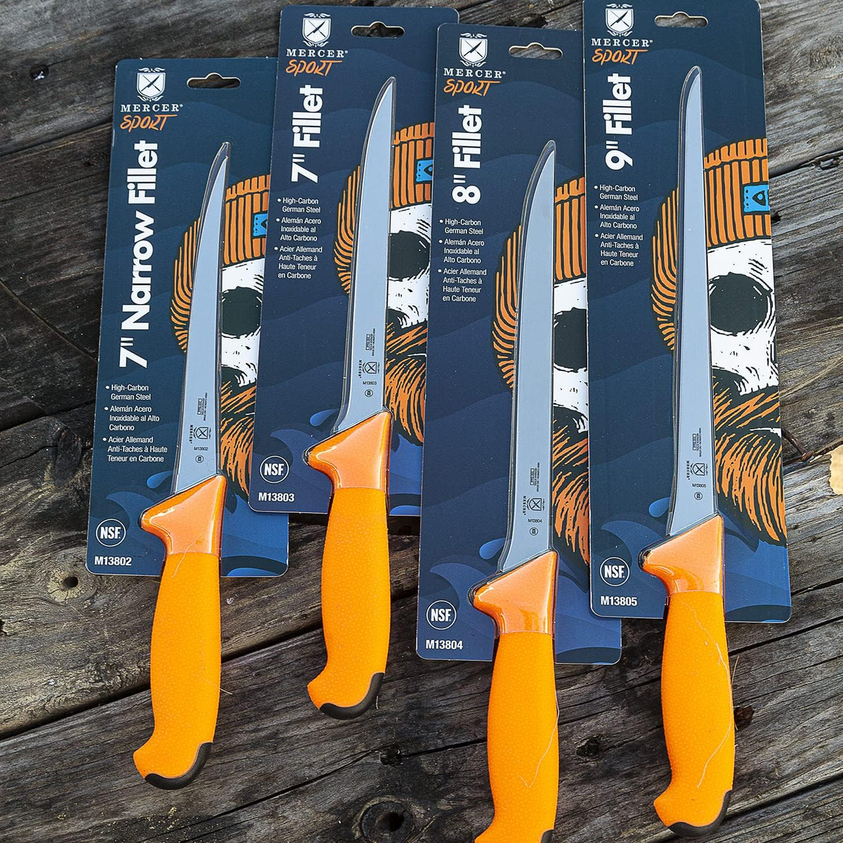 Mercer Sport M13805 Fishing Knife, 9" Fillet, Orange