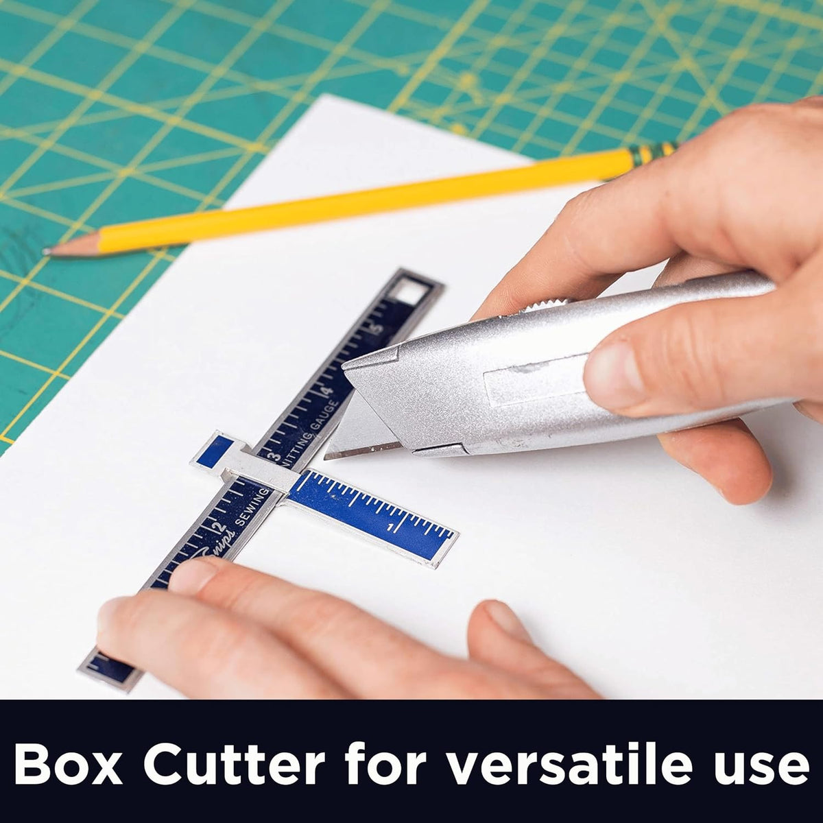 INTERNET'S BEST Premium Utility Knife Set | Retractable Box Cutter with Metal Handle | Heavy-Duty Cutting for Cardboard, Carpet, Plastic | Retractable Blade | Includes 2 Razor Knives & Extra Blades