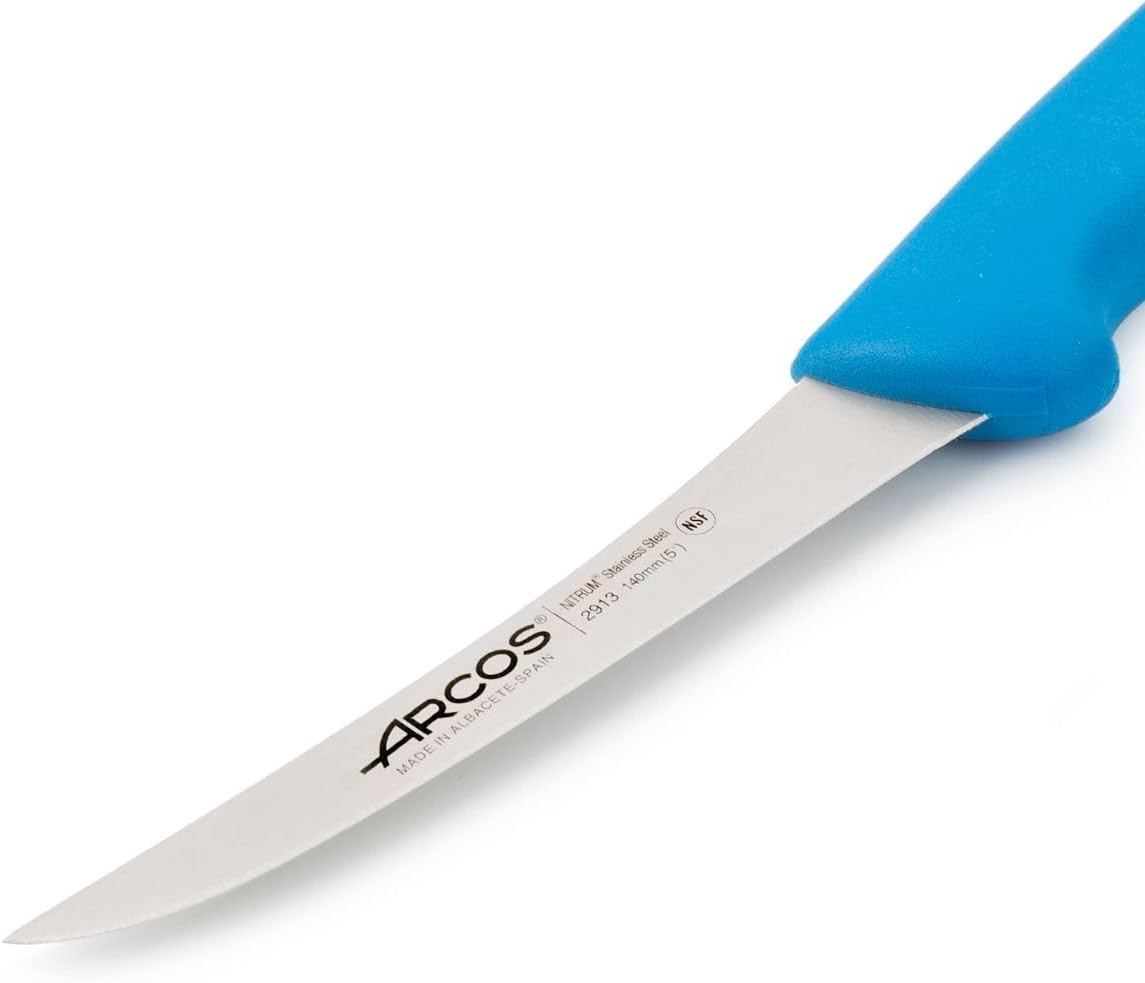 Boning Knife 5 Inch Nitrum Stainless Steel and 140 mm blade. Professional Butcher Knife to Slice Bones from Meat. Ergonomic Polypropylene Handle. Series 2900. Color Black.