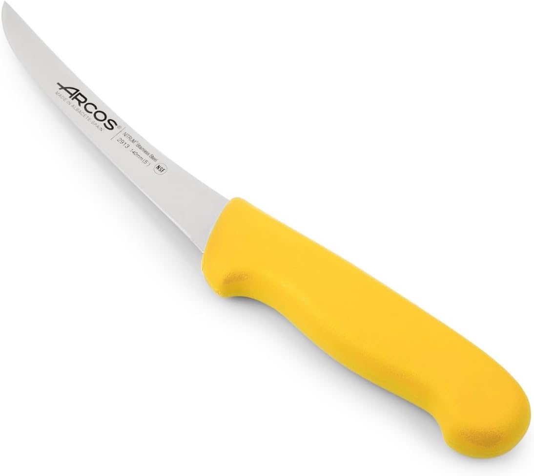 Boning Knife 5 Inch Nitrum Stainless Steel and 140 mm blade. Professional Butcher Knife to Slice Bones from Meat. Ergonomic Polypropylene Handle. Series 2900. Color Black.