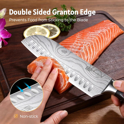 Utility Knife, 5 Inch Chef Knife, Ultra Sharp High Carbon Stainless Steel, Multipurpose Paring Knife for Fruit and Vegetable Cutting with Wooden Handle, Premium Gift Box