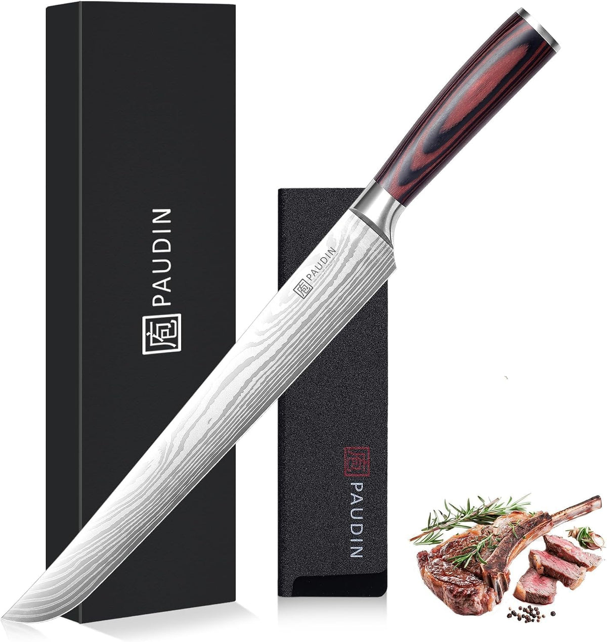 Utility Knife, 5 Inch Chef Knife, Ultra Sharp High Carbon Stainless Steel, Multipurpose Paring Knife for Fruit and Vegetable Cutting with Wooden Handle, Premium Gift Box