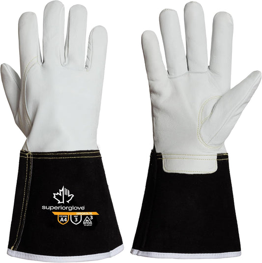 Endura Goatskin Leather MIG Welding Gloves Cut Resistant Protection - Arc Flash Safety Work 399GKGKL5