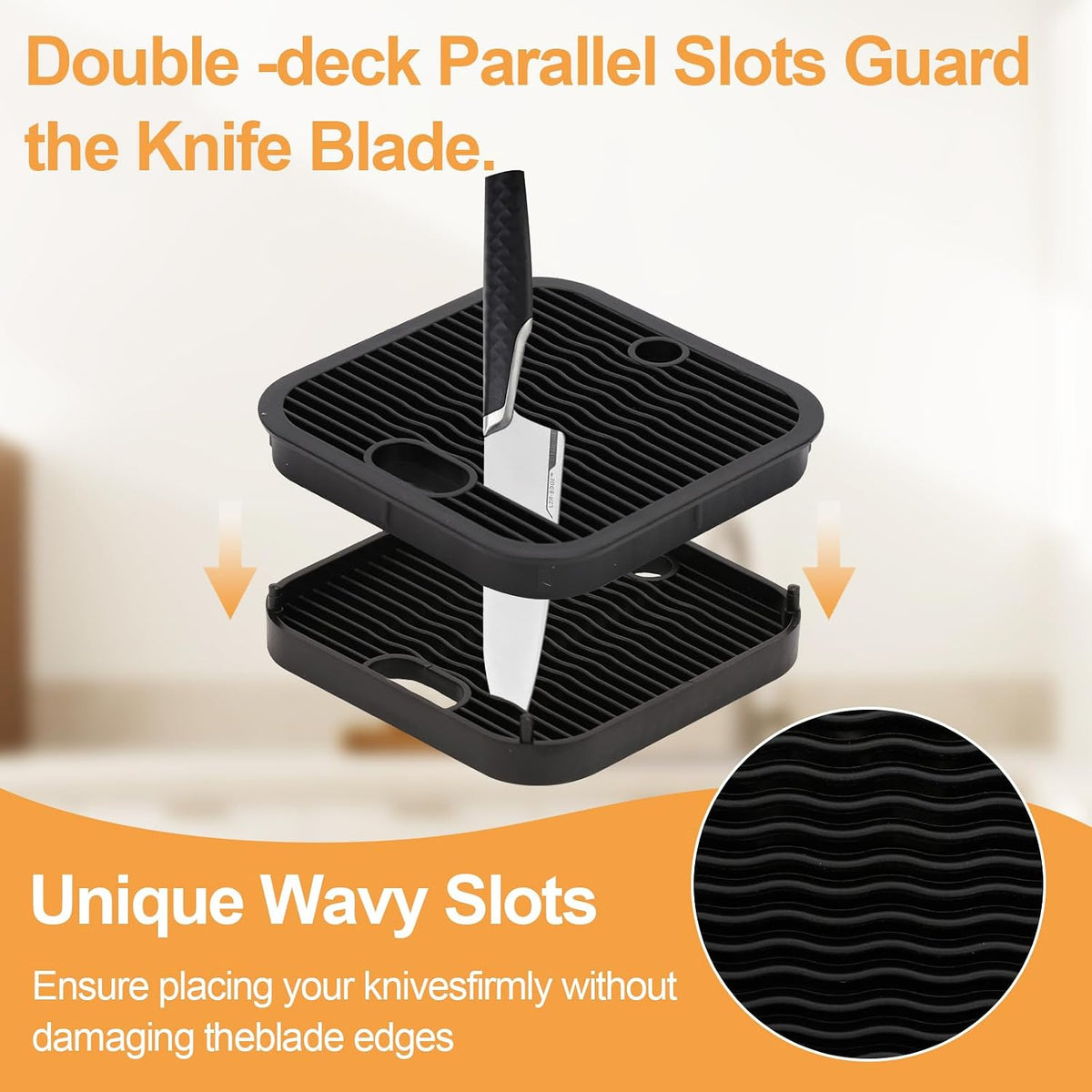Universal Knife Block Without Knives Countertop Storage Holder