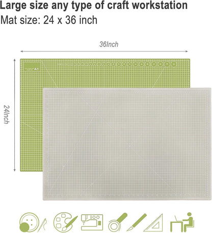 24" x 36" Self Healing Cutting Mat: Double Sided Sewing Cutting Mat Craft Supplies A1 Size for Quilting, Crafts Arts, and Fabric Purple & Pink Design (Pink & Purple)