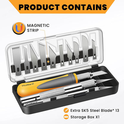 Exacto Knife Set | Craft Knife Kit | Precision Craft Hobby Kit with Razor Sharp Knives for Wood, Crafting, Leather, Scrapbooking & Modeling