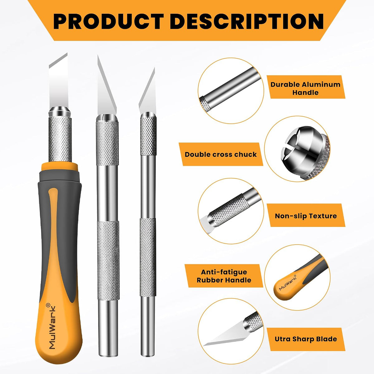 Exacto Knife Set | Craft Knife Kit | Precision Craft Hobby Kit with Razor Sharp Knives for Wood, Crafting, Leather, Scrapbooking & Modeling