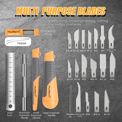 Exacto Knife Set | Craft Knife Kit | Precision Craft Hobby Kit with Razor Sharp Knives for Wood, Crafting, Leather, Scrapbooking & Modeling